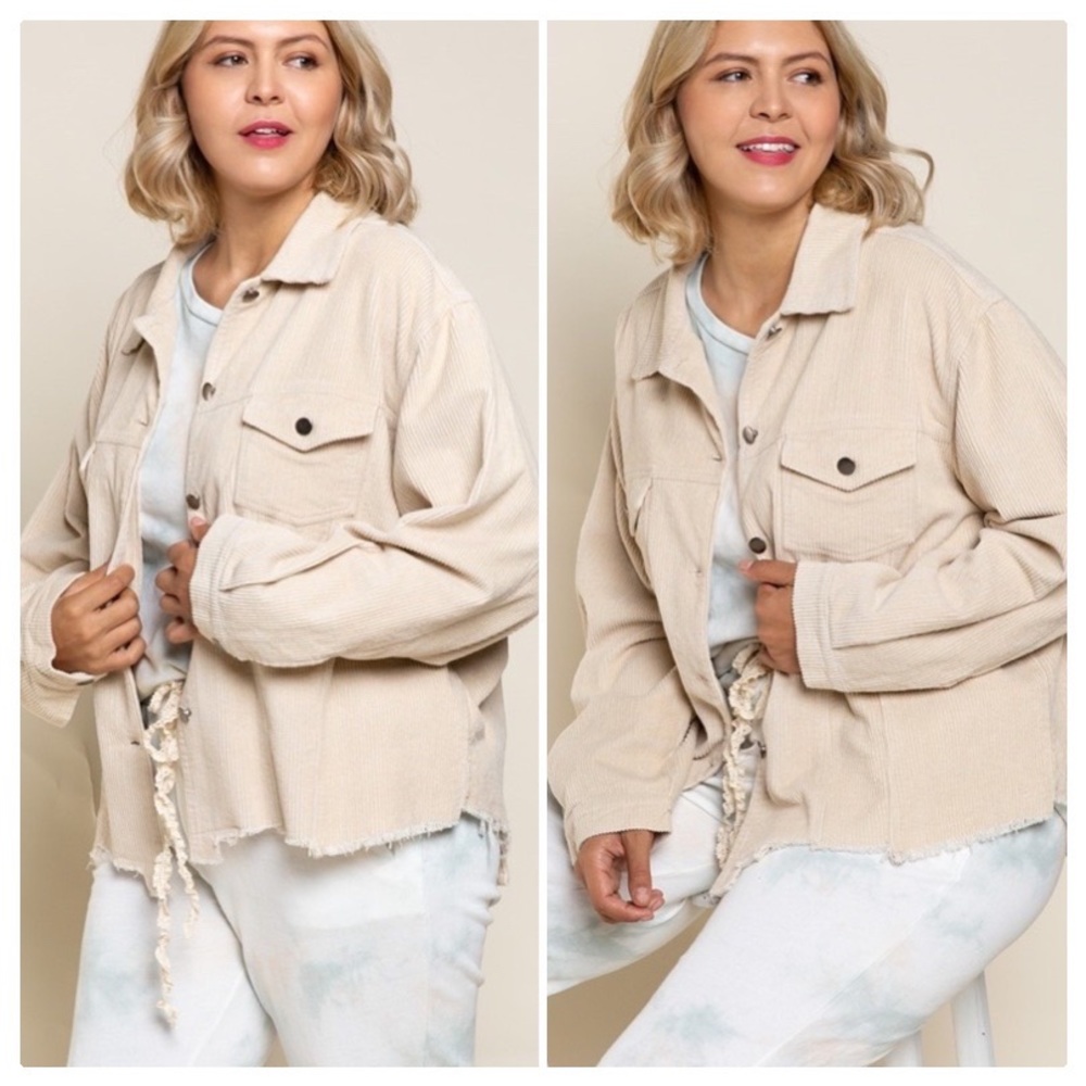 POL PLUS Basic Vintage Charcoal Corduroy Jacket - Picture 6 of 11